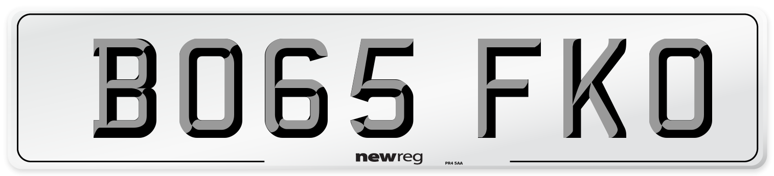 BO65 FKO Number Plate from New Reg
